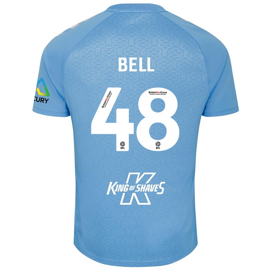 Niño Fútbol Camiseta Luke Bell #48 Azul Blanco 1ª Equipación 2024/25