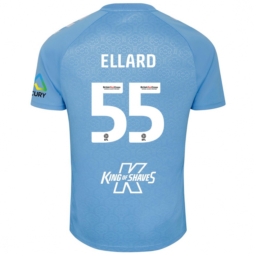 Niño Fútbol Camiseta Aston Ellard #55 Azul Blanco 1ª Equipación 2024/25