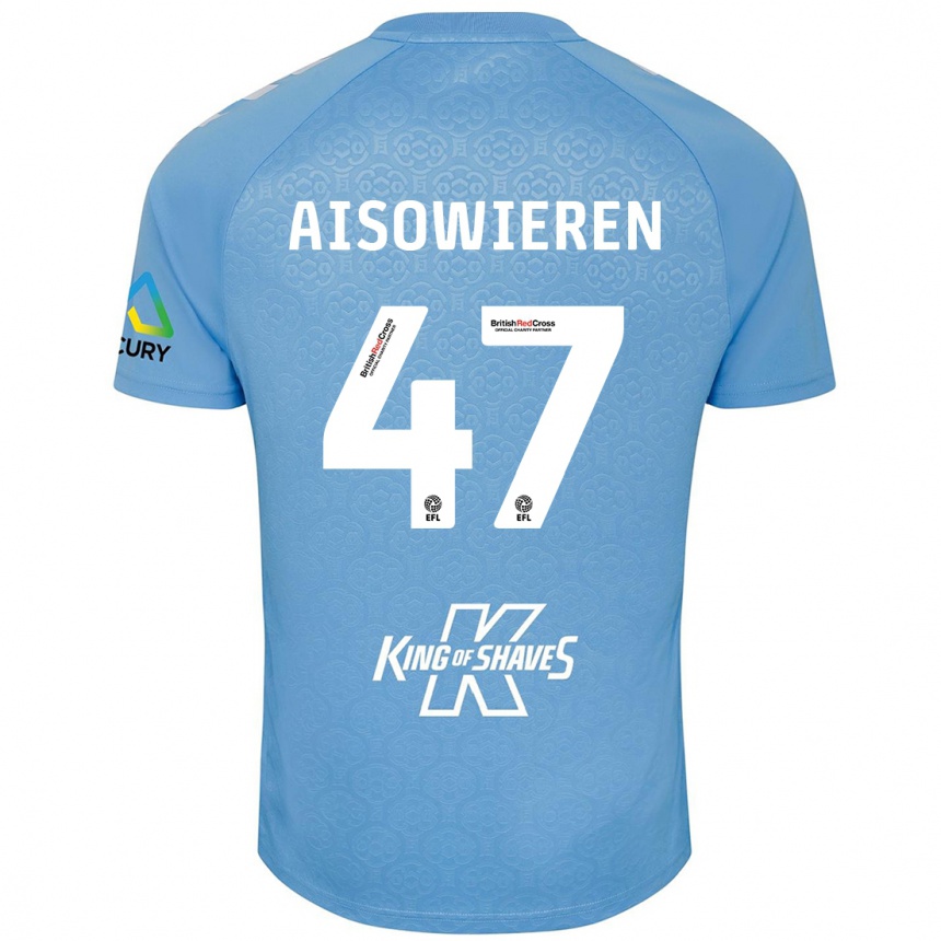 Niño Fútbol Camiseta Evan Eghosa Aisowieren #47 Azul Blanco 1ª Equipación 2024/25