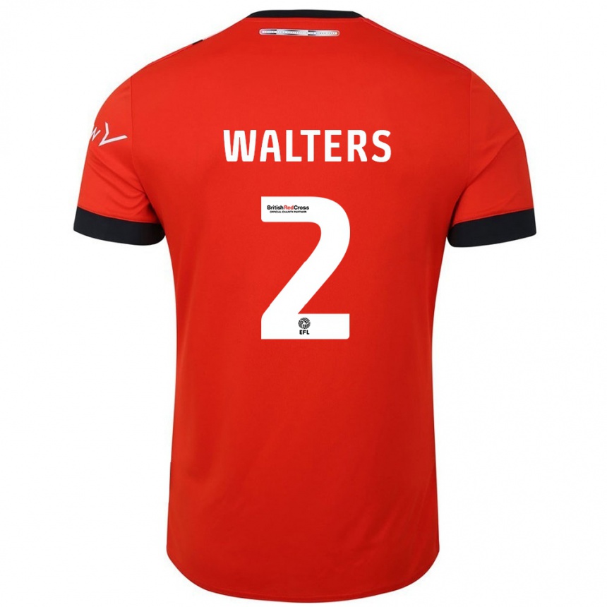 Niño Fútbol Camiseta Reuell Walters #2 Naranja Negro 1ª Equipación 2024/25