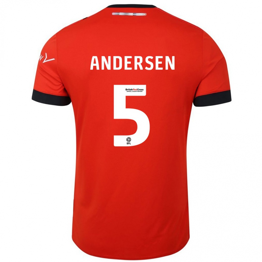 Niño Fútbol Camiseta Mads Andersen #5 Naranja Negro 1ª Equipación 2024/25