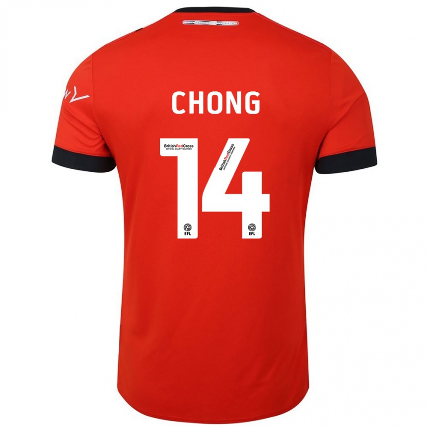 Niño Fútbol Camiseta Tahith Chong #14 Naranja Negro 1ª Equipación 2024/25