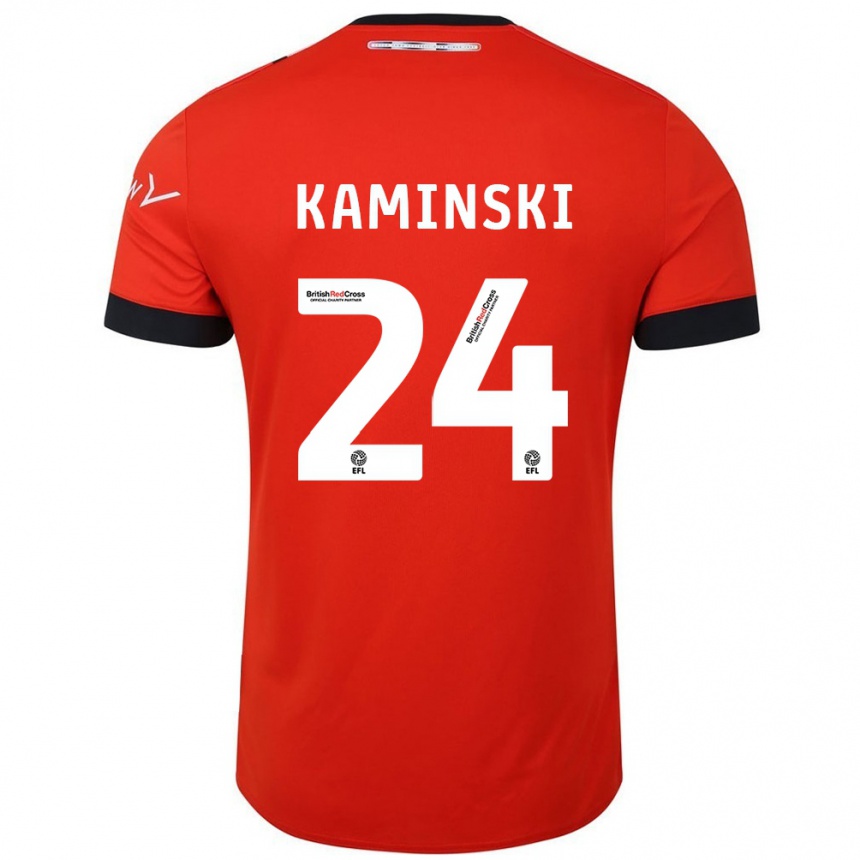 Niño Fútbol Camiseta Thomas Kaminski #24 Naranja Negro 1ª Equipación 2024/25