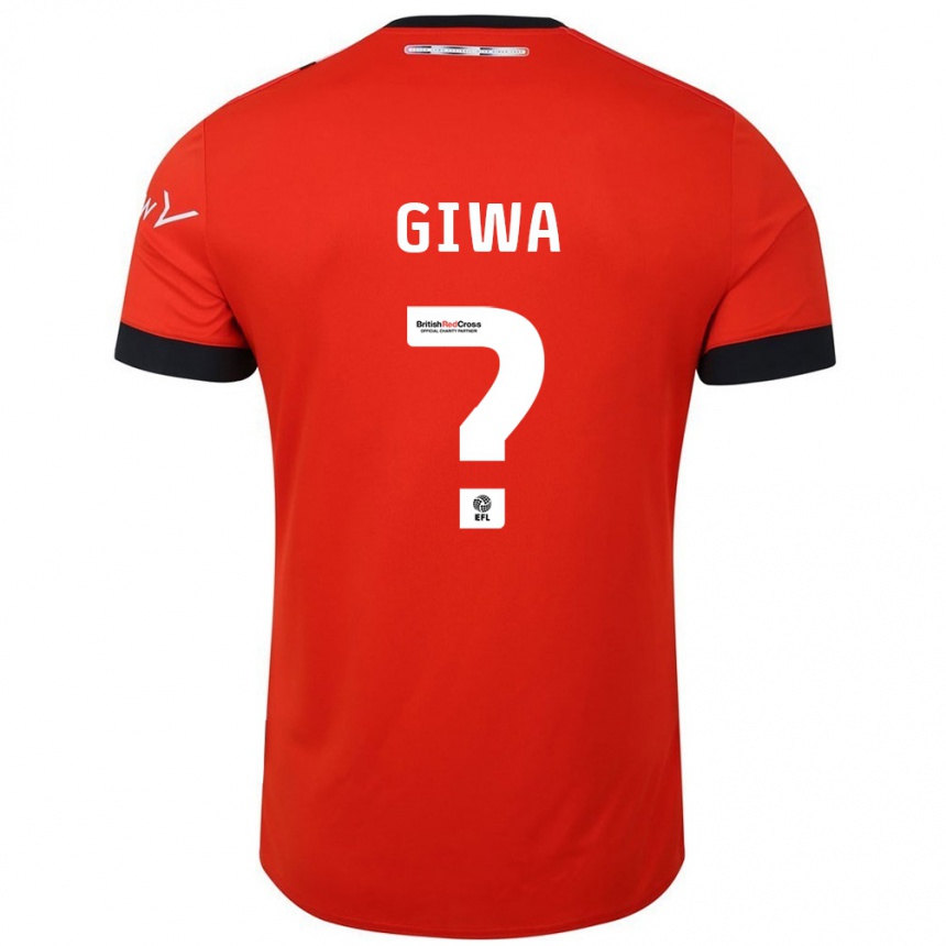 Niño Fútbol Camiseta Tyrell Giwa #0 Naranja Negro 1ª Equipación 2024/25