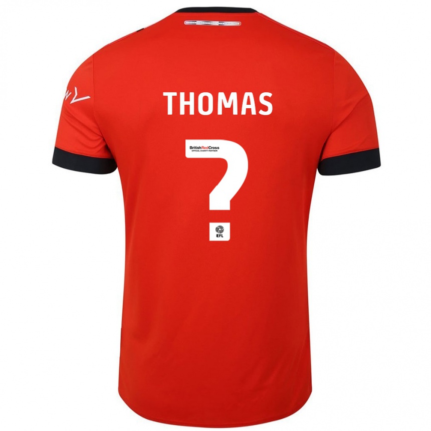 Niño Fútbol Camiseta Lucas Thomas #0 Naranja Negro 1ª Equipación 2024/25