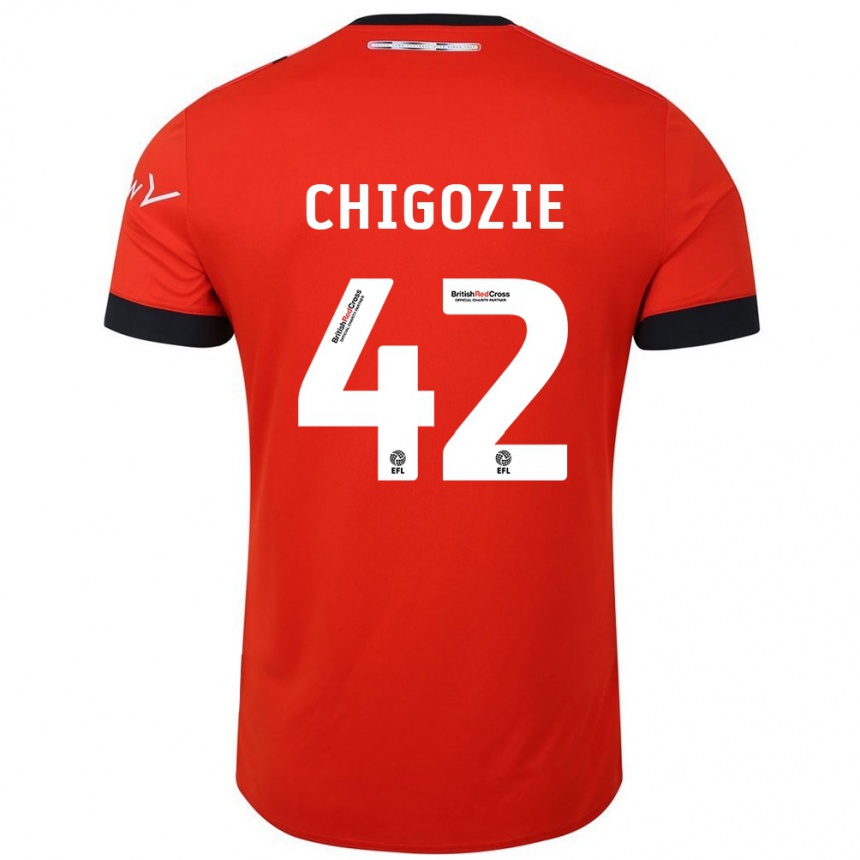 Niño Fútbol Camiseta Christian Chigozie #42 Naranja Negro 1ª Equipación 2024/25