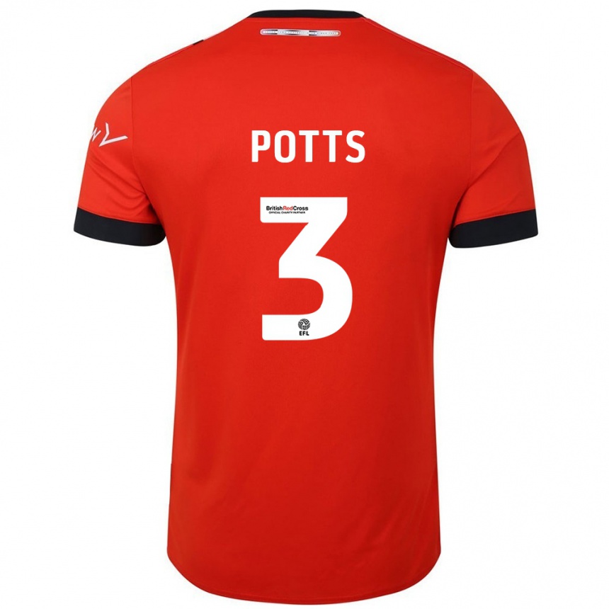 Niño Fútbol Camiseta Dan Potts #3 Naranja Negro 1ª Equipación 2024/25