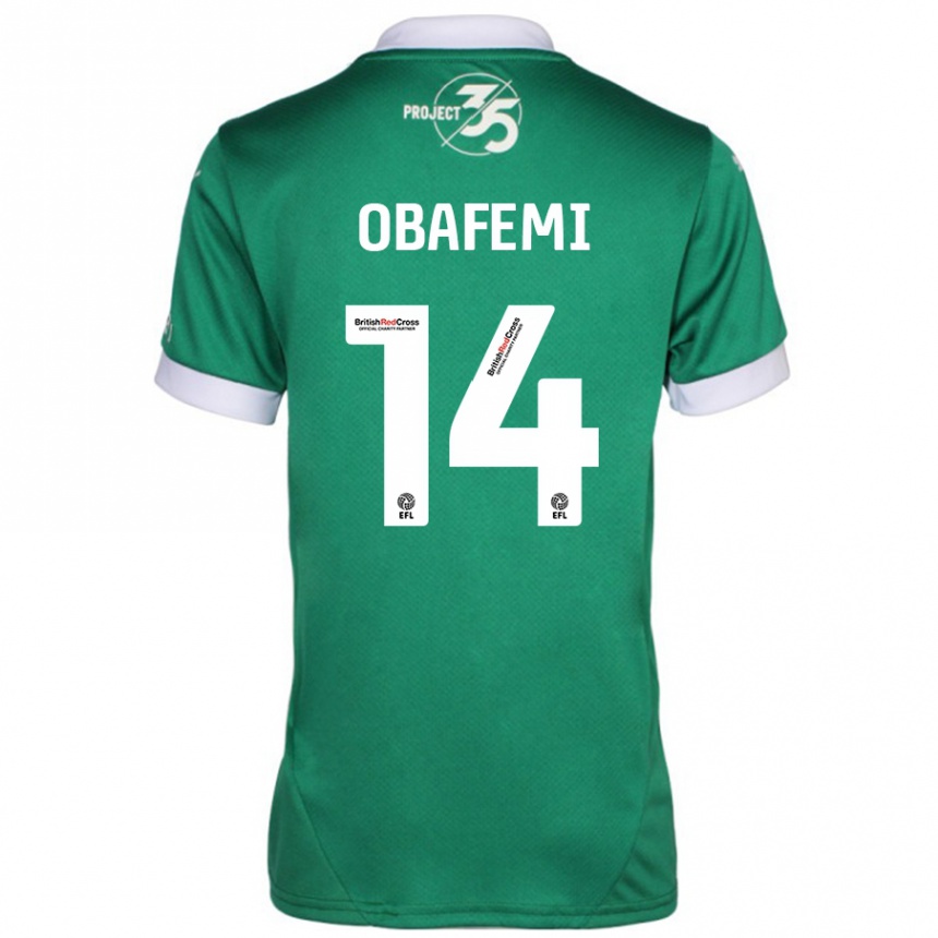 Niño Fútbol Camiseta Michael Obafemi #14 Verde Blanco 1ª Equipación 2024/25