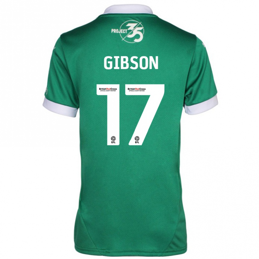 Niño Fútbol Camiseta Lewis Gibson #17 Verde Blanco 1ª Equipación 2024/25