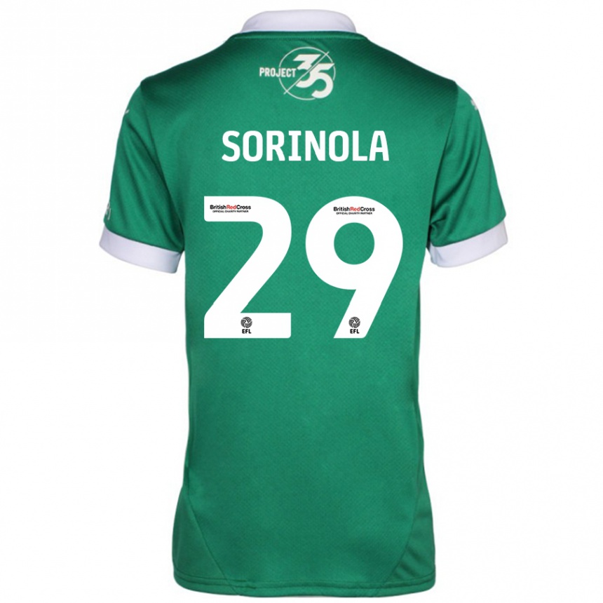 Niño Fútbol Camiseta Matthew Sorinola #29 Verde Blanco 1ª Equipación 2024/25