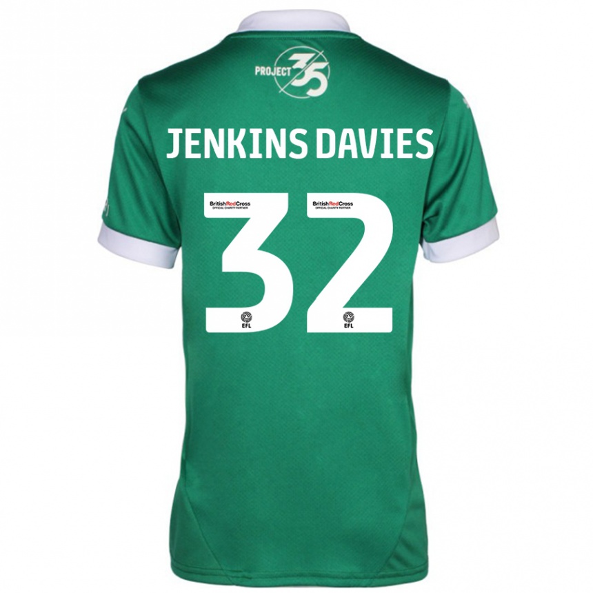 Niño Fútbol Camiseta Will Jenkins-Davies #32 Verde Blanco 1ª Equipación 2024/25