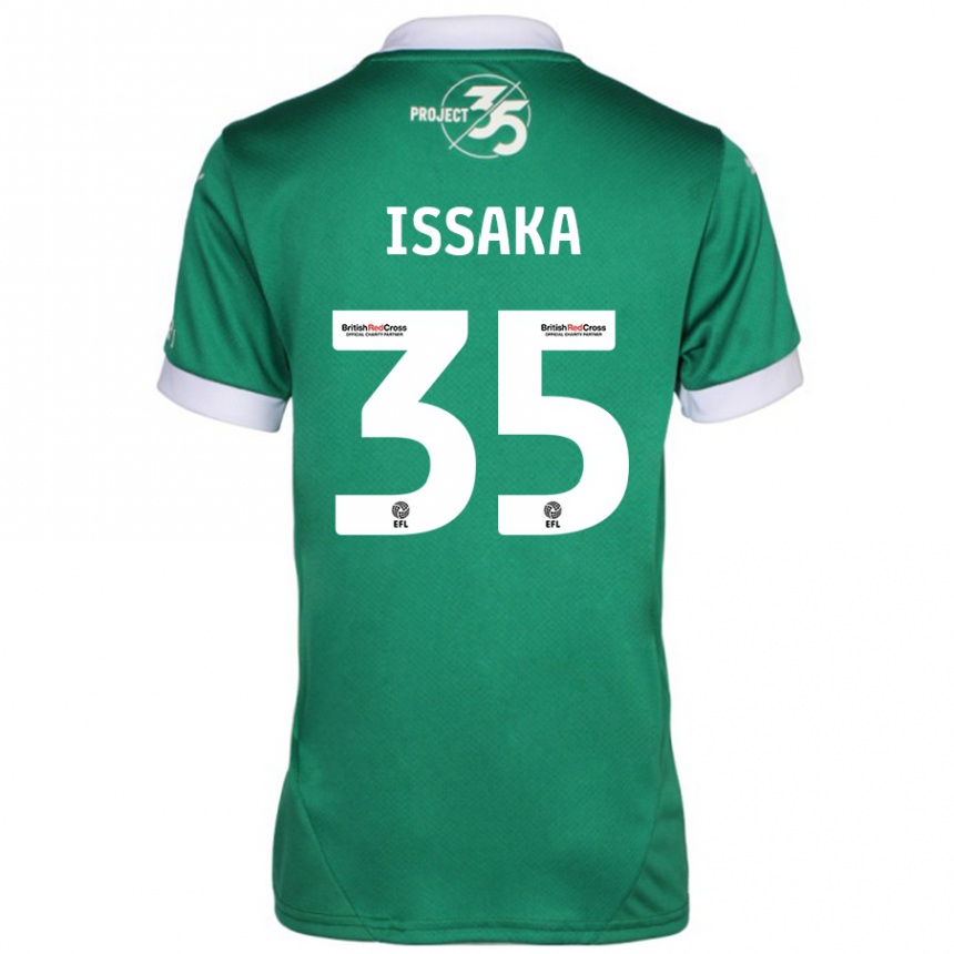 Niño Fútbol Camiseta Freddie Issaka #35 Verde Blanco 1ª Equipación 2024/25