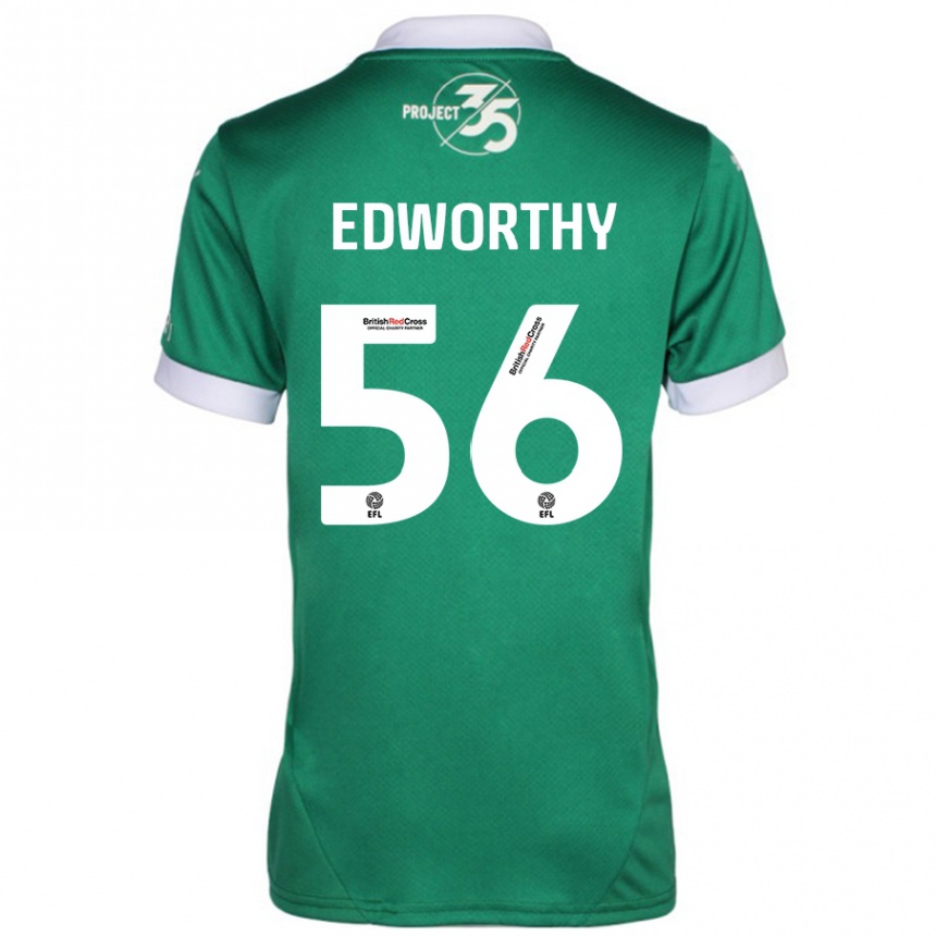 Niño Fútbol Camiseta Kieran Edworthy #56 Verde Blanco 1ª Equipación 2024/25