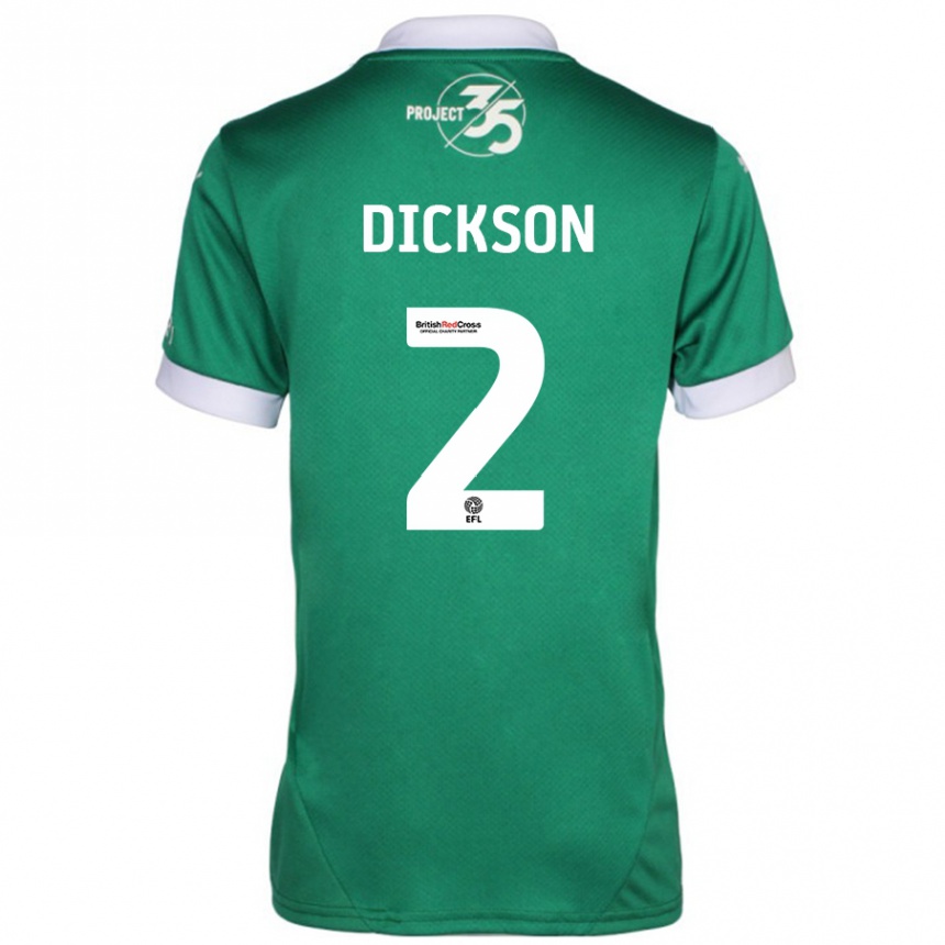 Niño Fútbol Camiseta Katie Dickson #2 Verde Blanco 1ª Equipación 2024/25