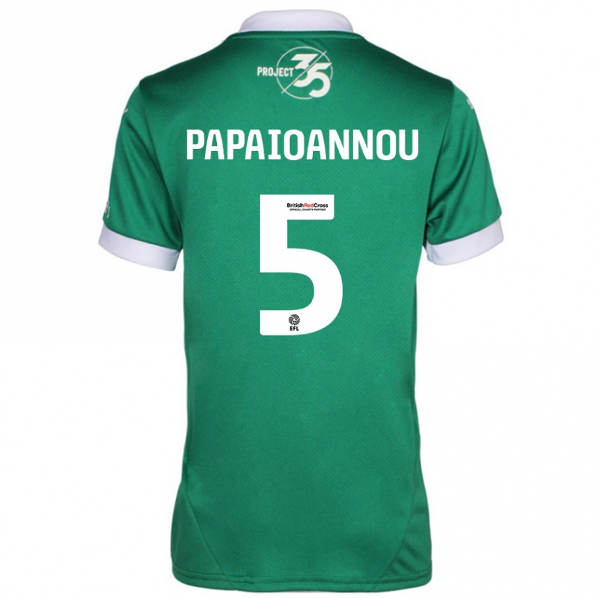 Niño Fútbol Camiseta Panagiota Papaioannou #5 Verde Blanco 1ª Equipación 2024/25