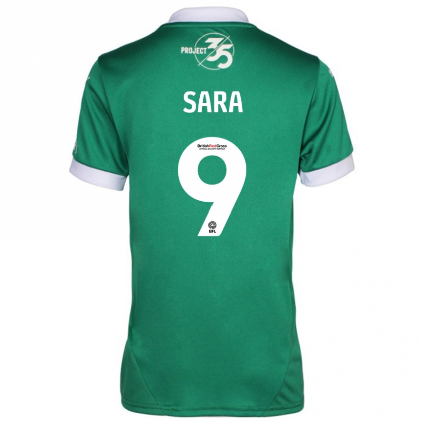 Niño Fútbol Camiseta Ellie Sara #9 Verde Blanco 1ª Equipación 2024/25