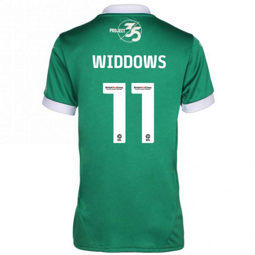 Niño Fútbol Camiseta Jade Widdows #11 Verde Blanco 1ª Equipación 2024/25