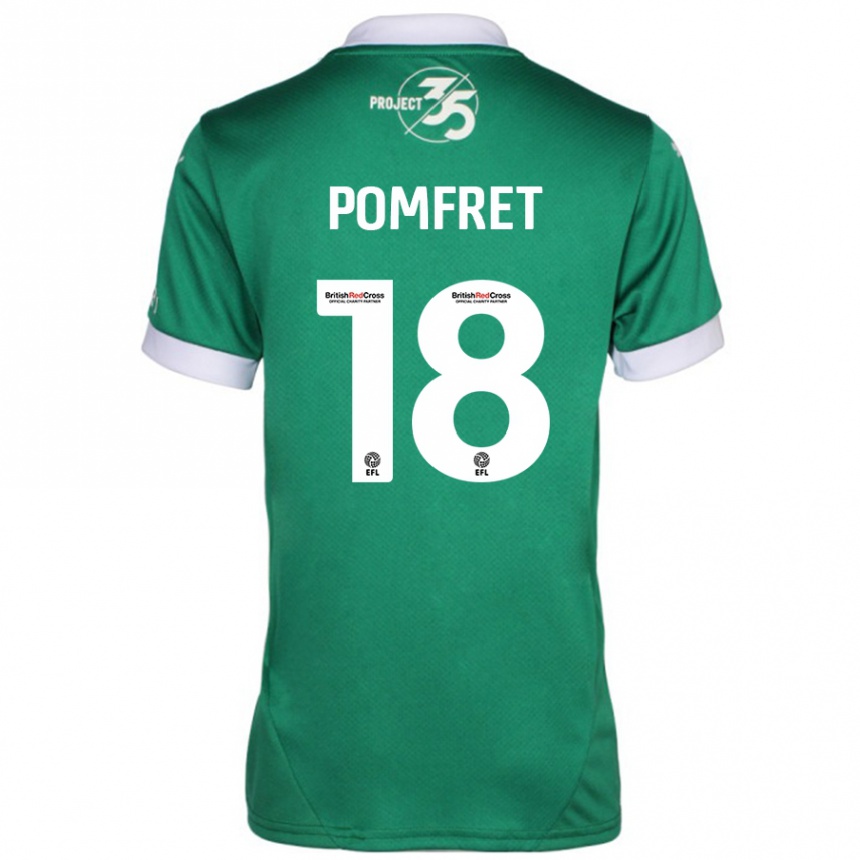 Niño Fútbol Camiseta Taya Pomfret #18 Verde Blanco 1ª Equipación 2024/25