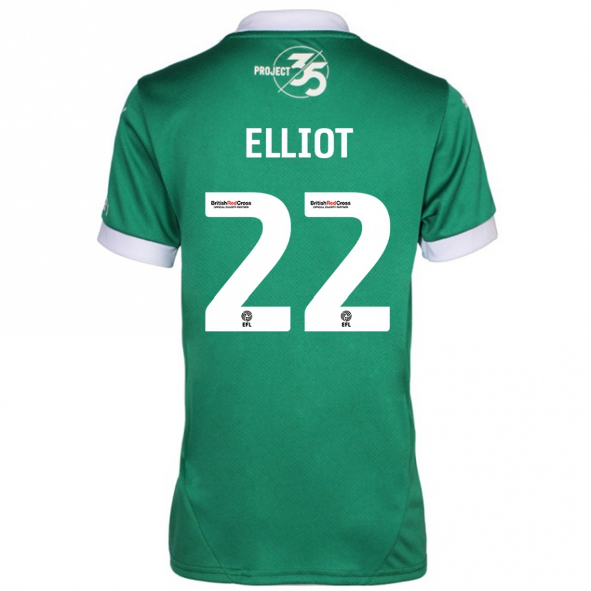 Niño Fútbol Camiseta Emily Elliot #22 Verde Blanco 1ª Equipación 2024/25