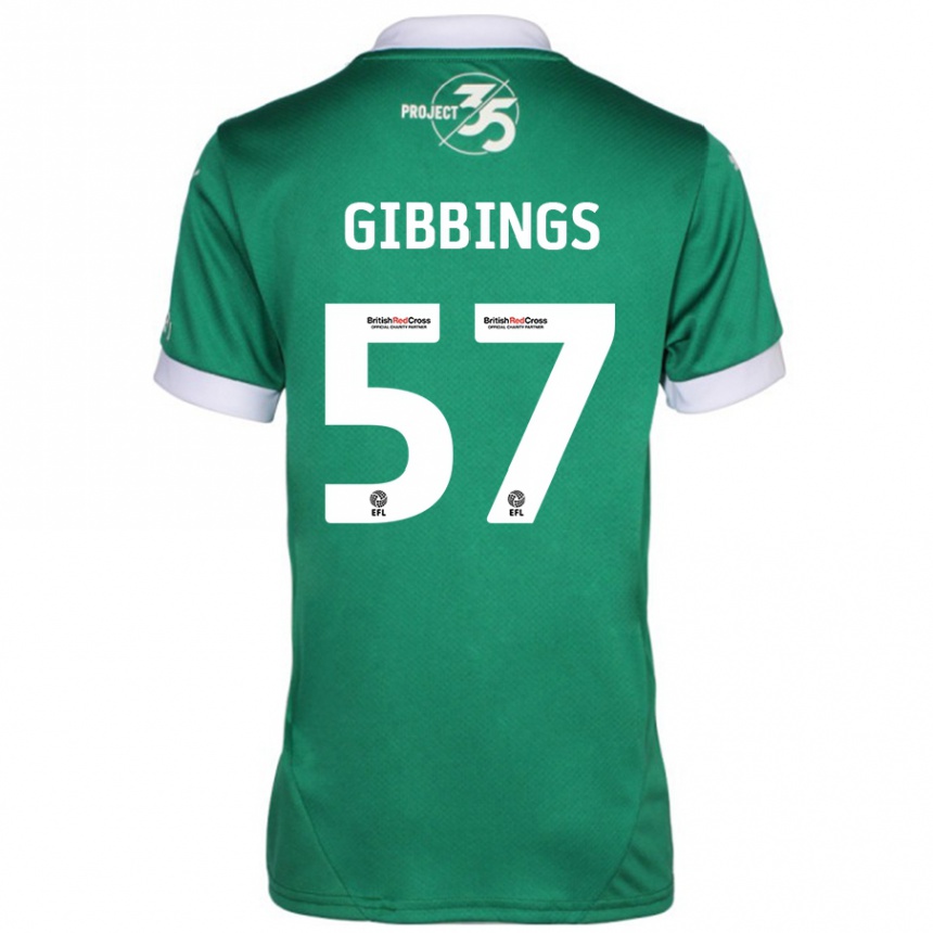 Niño Fútbol Camiseta Cole Gibbings #57 Verde Blanco 1ª Equipación 2024/25