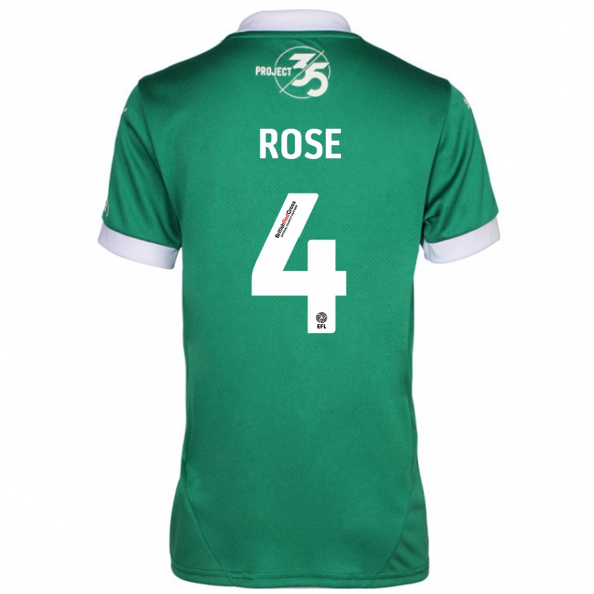 Niño Fútbol Camiseta Jemma Rose #4 Verde Blanco 1ª Equipación 2024/25