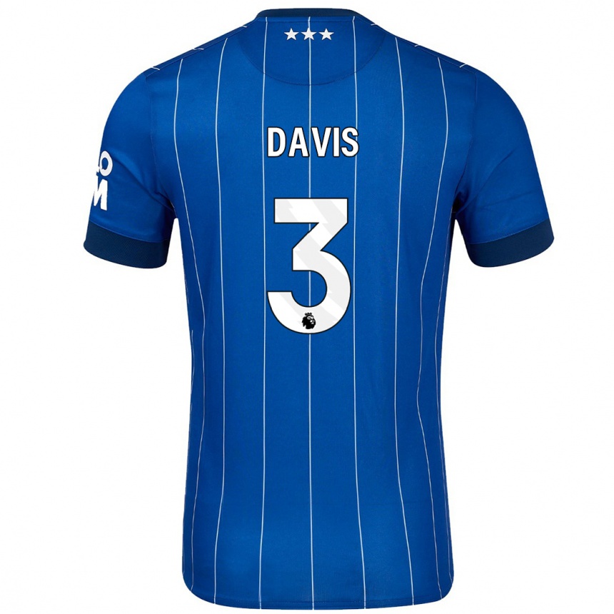 Niño Fútbol Camiseta Leif Davis #3 Azul Marino 1ª Equipación 2024/25