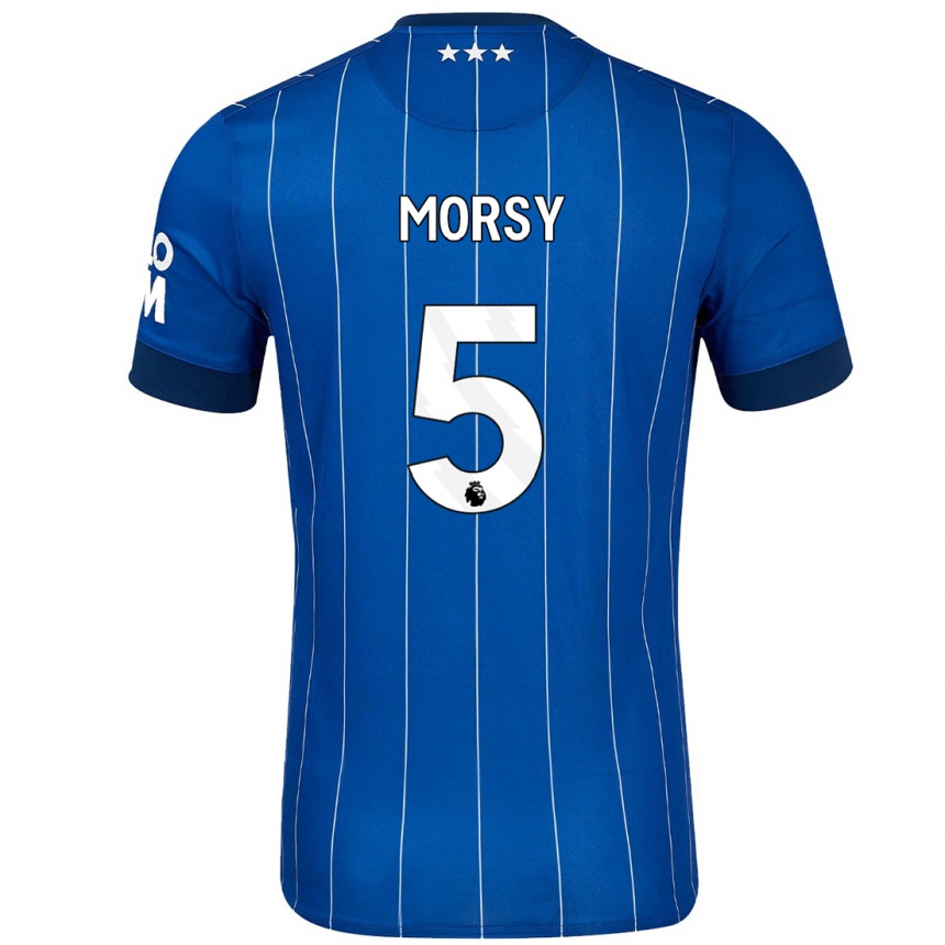 Niño Fútbol Camiseta Samy Morsy #5 Azul Marino 1ª Equipación 2024/25