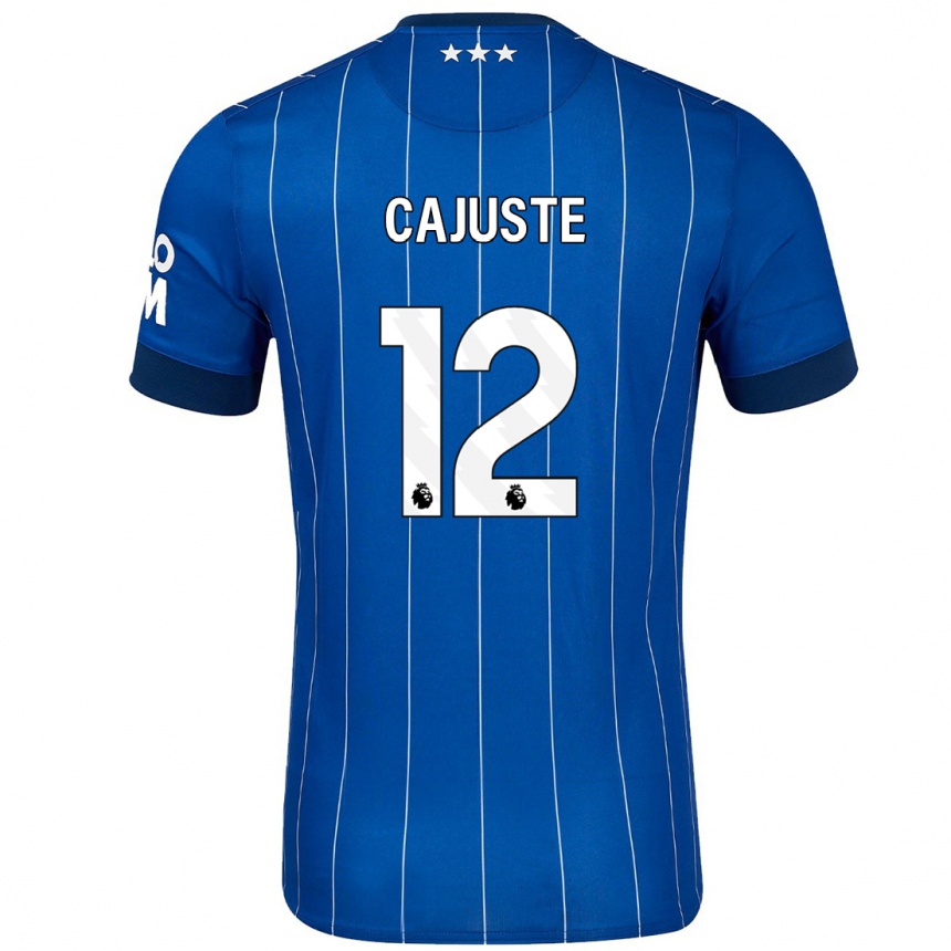 Niño Fútbol Camiseta Jens Cajuste #12 Azul Marino 1ª Equipación 2024/25