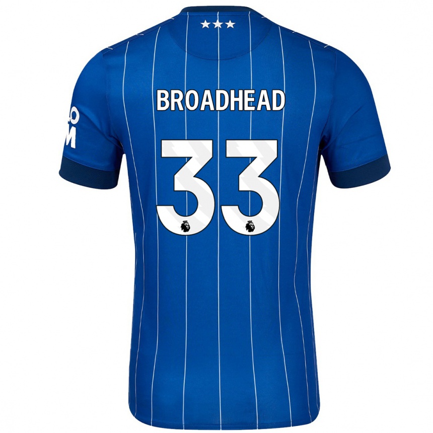 Niño Fútbol Camiseta Nathan Broadhead #33 Azul Marino 1ª Equipación 2024/25