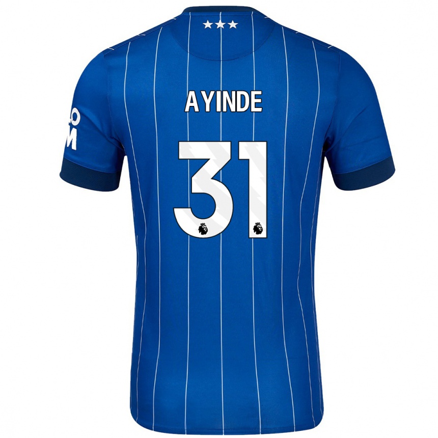 Niño Fútbol Camiseta Leon Ayinde #31 Azul Marino 1ª Equipación 2024/25