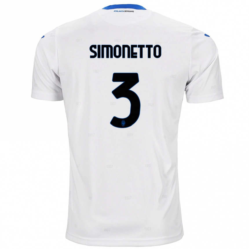 Niño Fútbol Camiseta Federico Simonetto #3 Blanco 2ª Equipación 2024/25