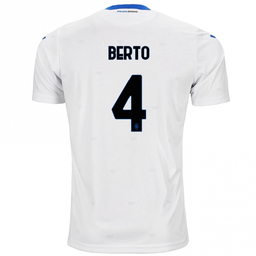 Niño Fútbol Camiseta Gabriele Berto #4 Blanco 2ª Equipación 2024/25