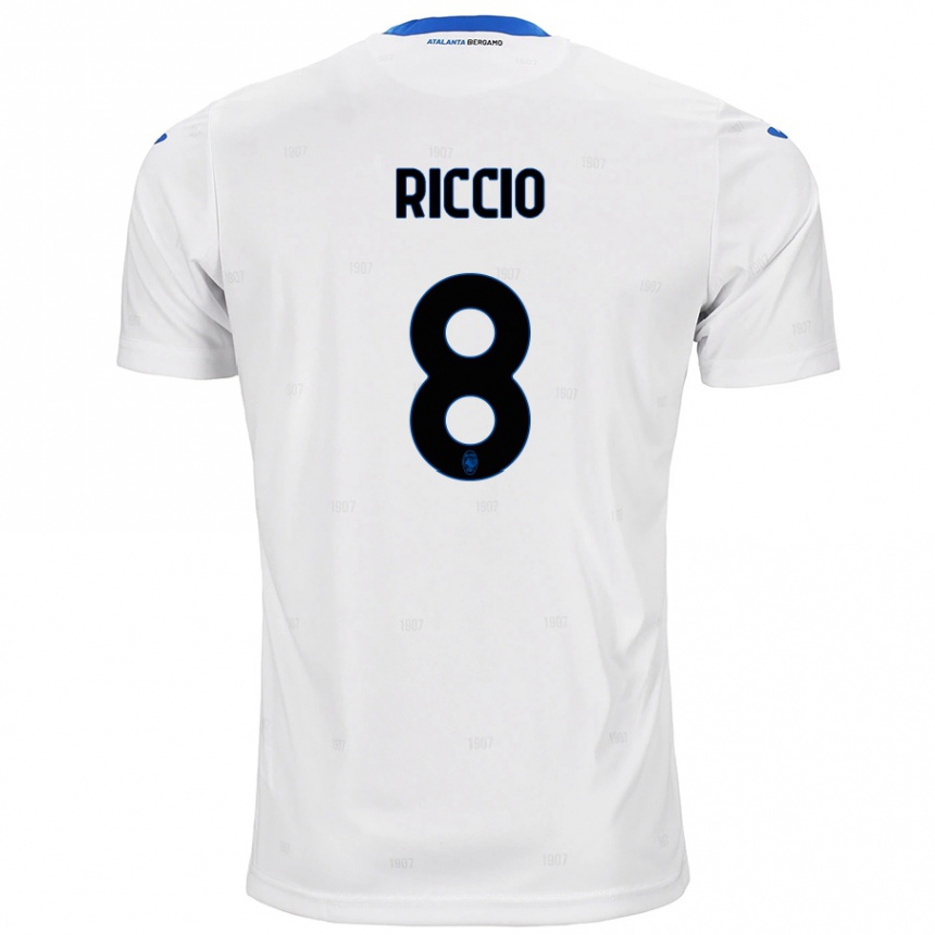 Niño Fútbol Camiseta Lorenzo Riccio #8 Blanco 2ª Equipación 2024/25