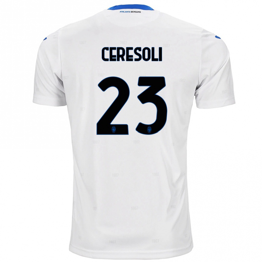 Niño Fútbol Camiseta Andrea Ceresoli #23 Blanco 2ª Equipación 2024/25