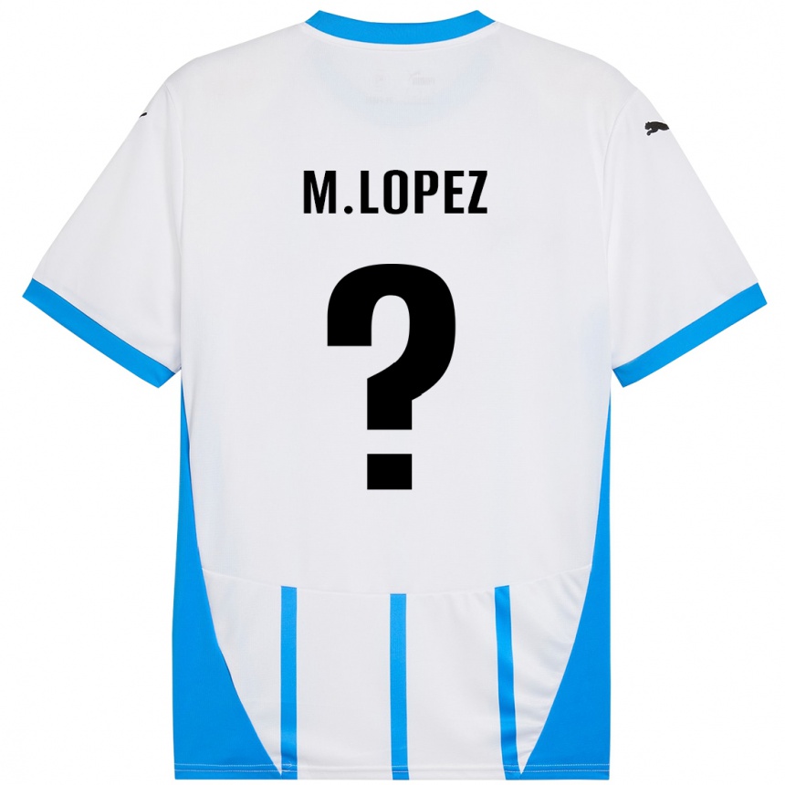 Niño Fútbol Camiseta Maxime López #0 Blanco Azul 2ª Equipación 2024/25