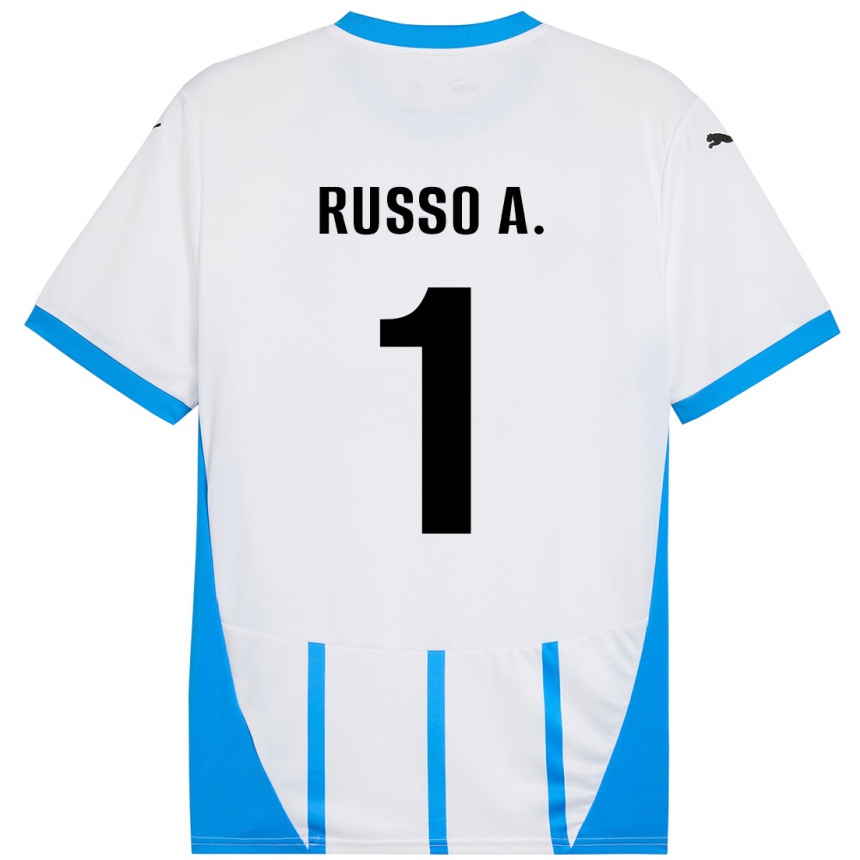 Niño Fútbol Camiseta Alessandro Russo #1 Blanco Azul 2ª Equipación 2024/25