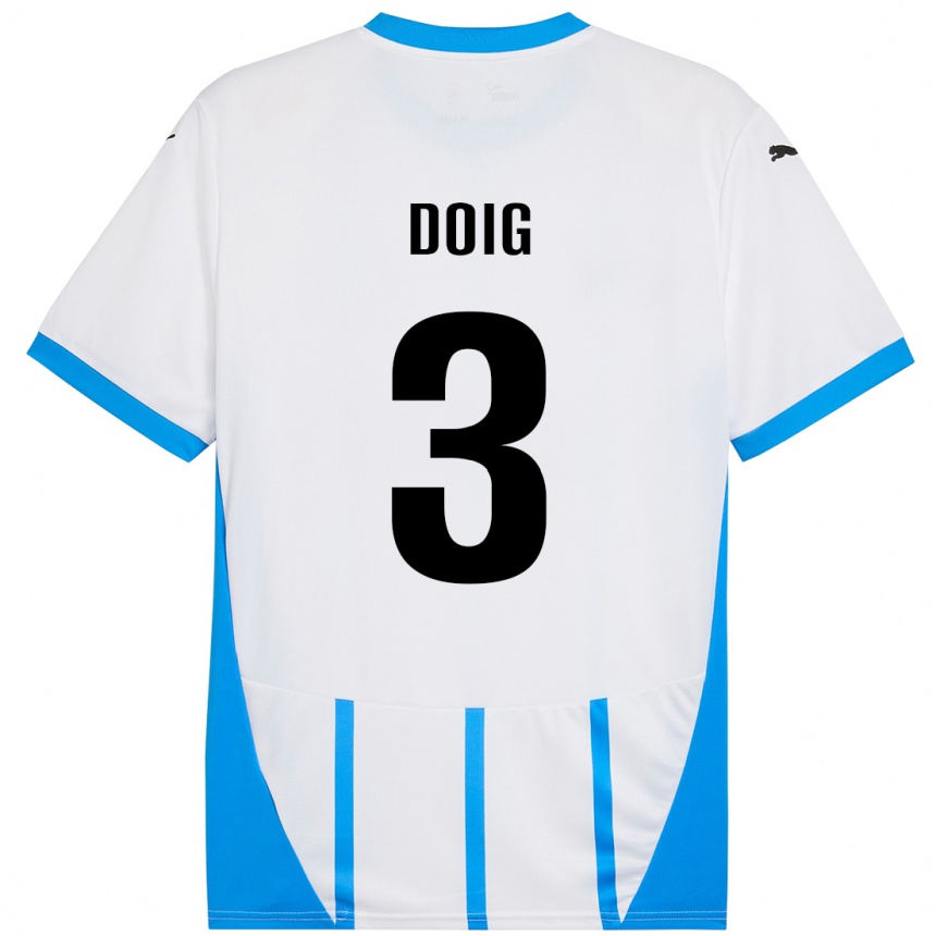 Niño Fútbol Camiseta Josh Doig #3 Blanco Azul 2ª Equipación 2024/25