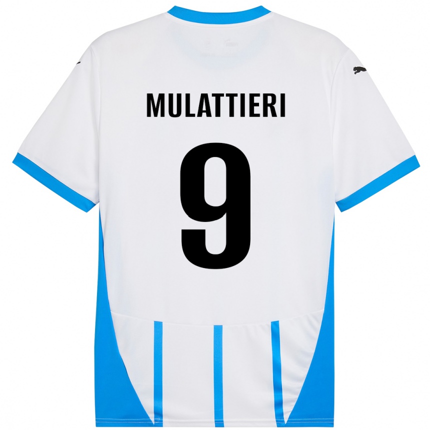 Niño Fútbol Camiseta Samuele Mulattieri #9 Blanco Azul 2ª Equipación 2024/25