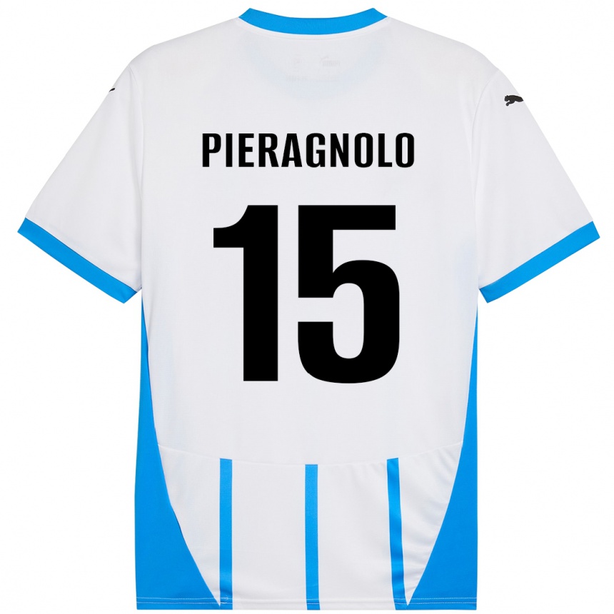 Niño Fútbol Camiseta Edoardo Pieragnolo #15 Blanco Azul 2ª Equipación 2024/25