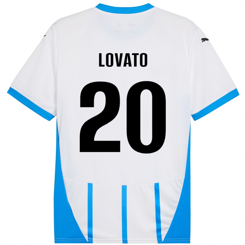 Niño Fútbol Camiseta Matteo Lovato #20 Blanco Azul 2ª Equipación 2024/25