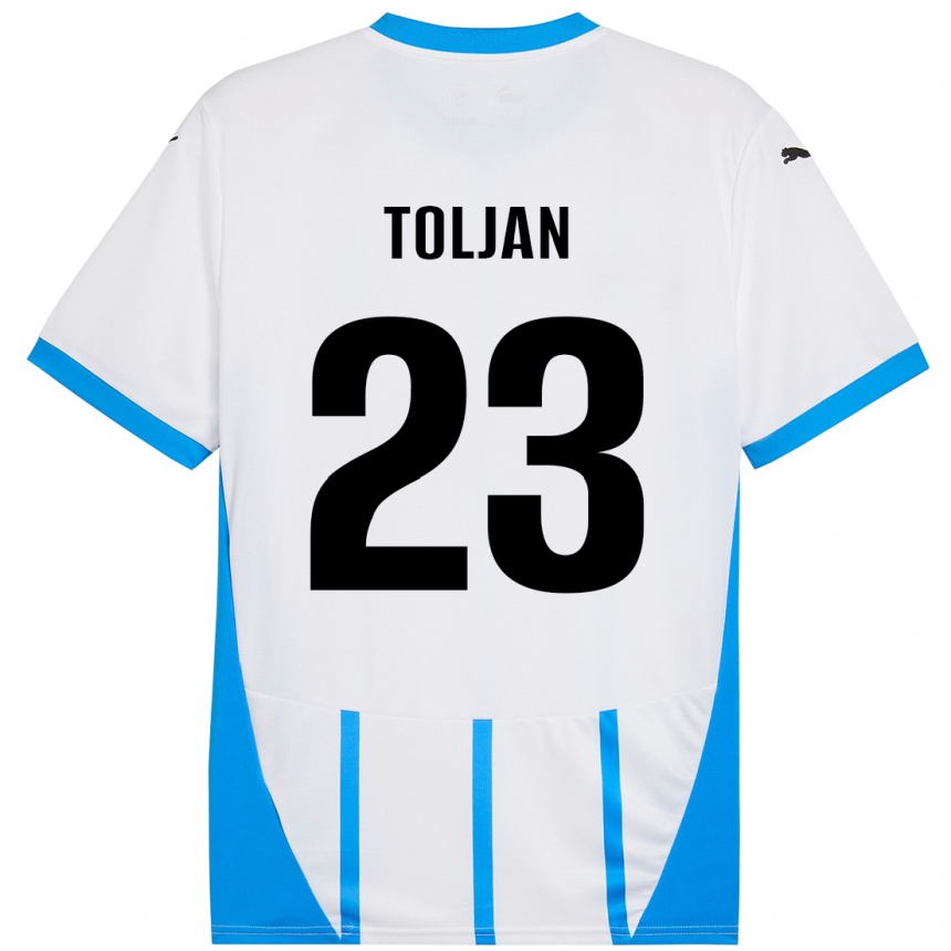 Niño Fútbol Camiseta Jeremy Toljan #23 Blanco Azul 2ª Equipación 2024/25