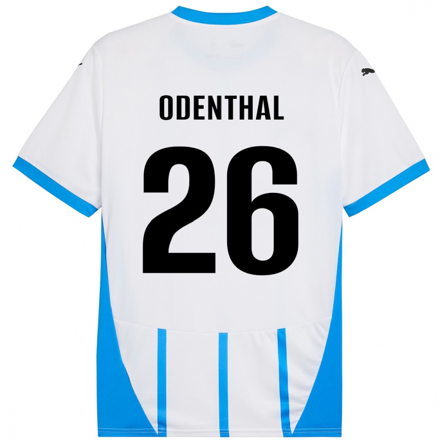 Niño Fútbol Camiseta Cas Odenthal #26 Blanco Azul 2ª Equipación 2024/25