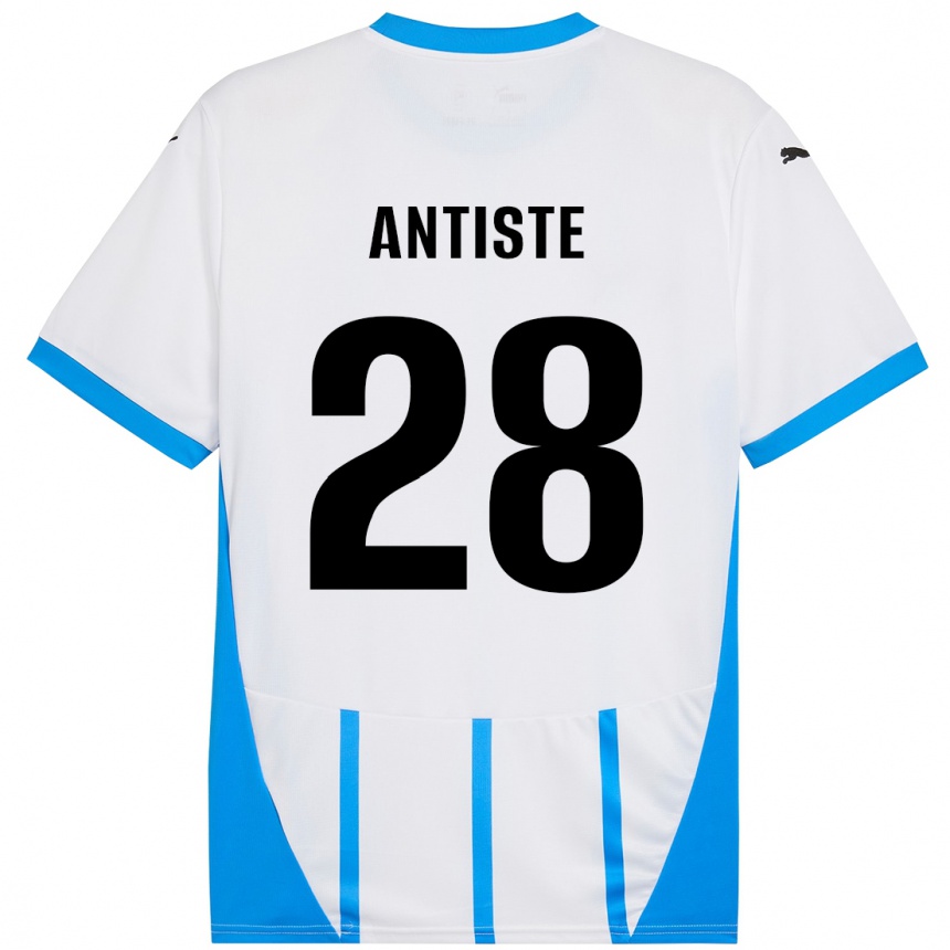 Niño Fútbol Camiseta Janis Antiste #28 Blanco Azul 2ª Equipación 2024/25