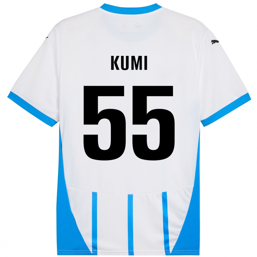 Niño Fútbol Camiseta Justin Kumi #55 Blanco Azul 2ª Equipación 2024/25