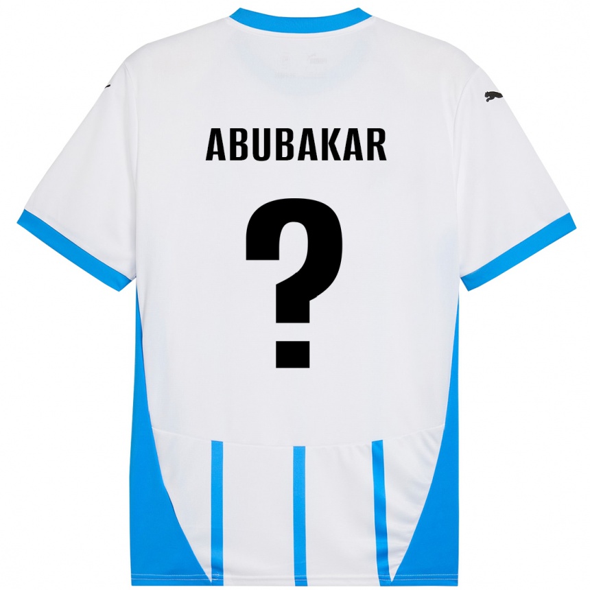 Niño Fútbol Camiseta Salim Abubakar #0 Blanco Azul 2ª Equipación 2024/25