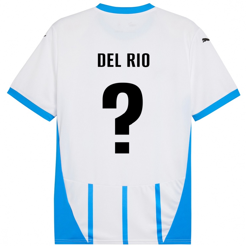 Niño Fútbol Camiseta Davide Del Rio #0 Blanco Azul 2ª Equipación 2024/25