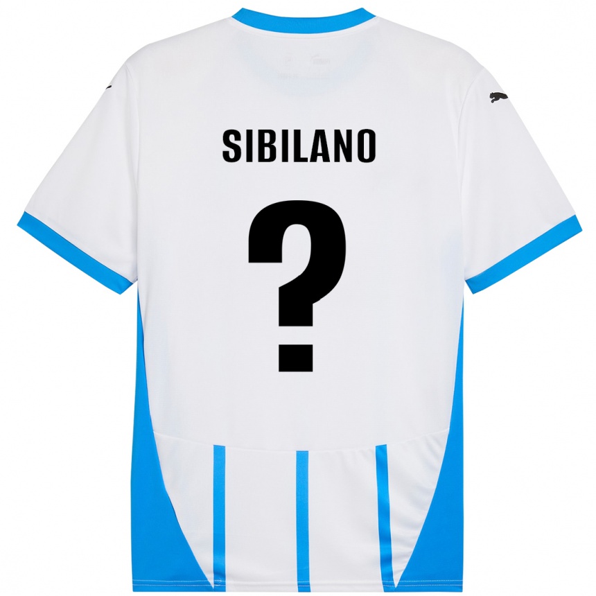 Niño Fútbol Camiseta Alessio Sibilano #0 Blanco Azul 2ª Equipación 2024/25