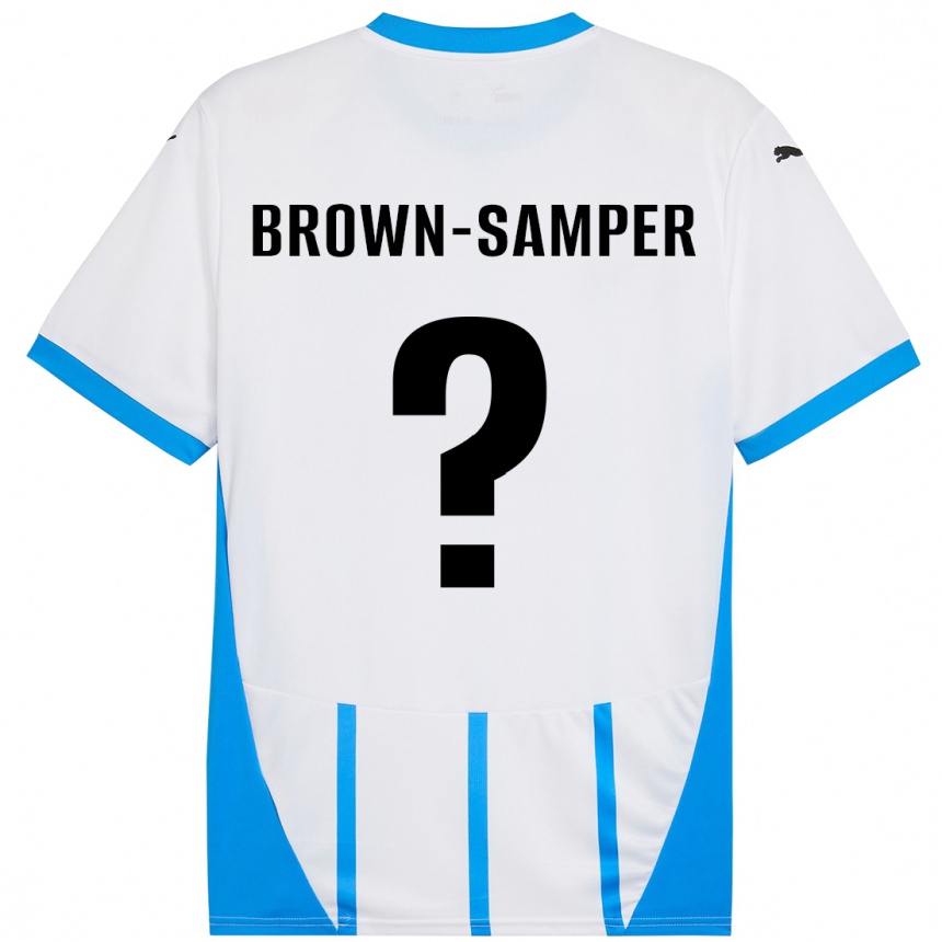 Niño Fútbol Camiseta Isaac Brown-Samper #0 Blanco Azul 2ª Equipación 2024/25