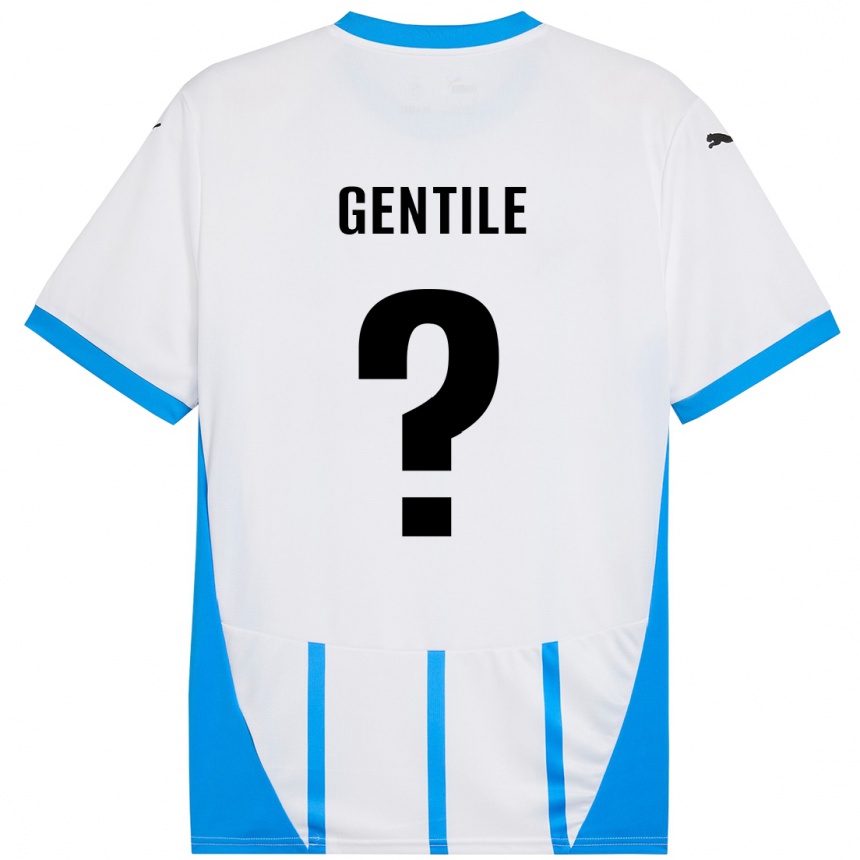 Niño Fútbol Camiseta Raffaele Gentile #0 Blanco Azul 2ª Equipación 2024/25