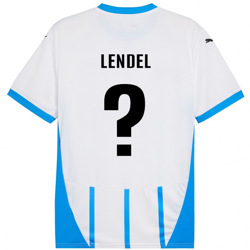 Niño Fútbol Camiseta Davide Lendel #0 Blanco Azul 2ª Equipación 2024/25